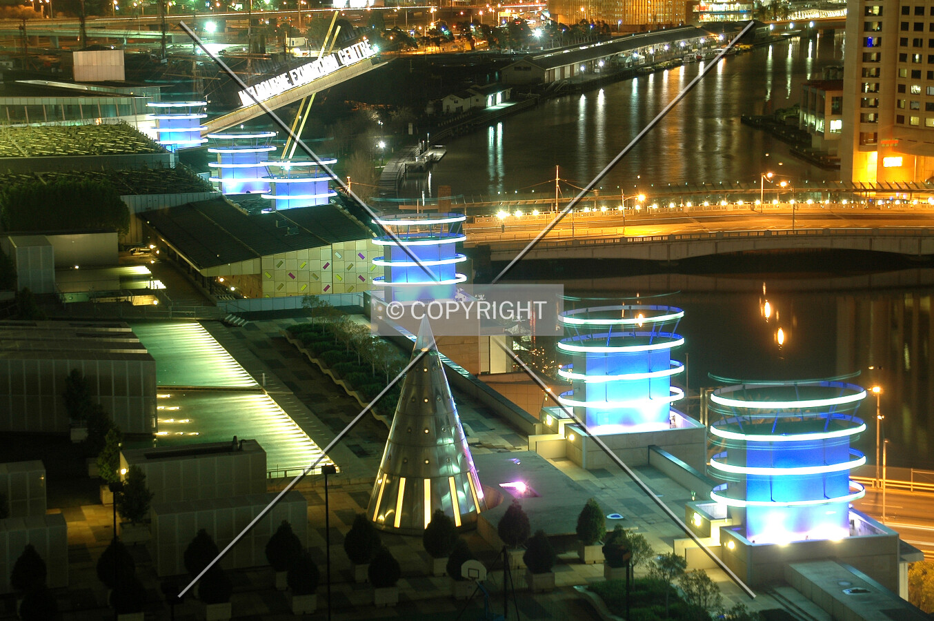 Night view of the podium rooftop from level 14