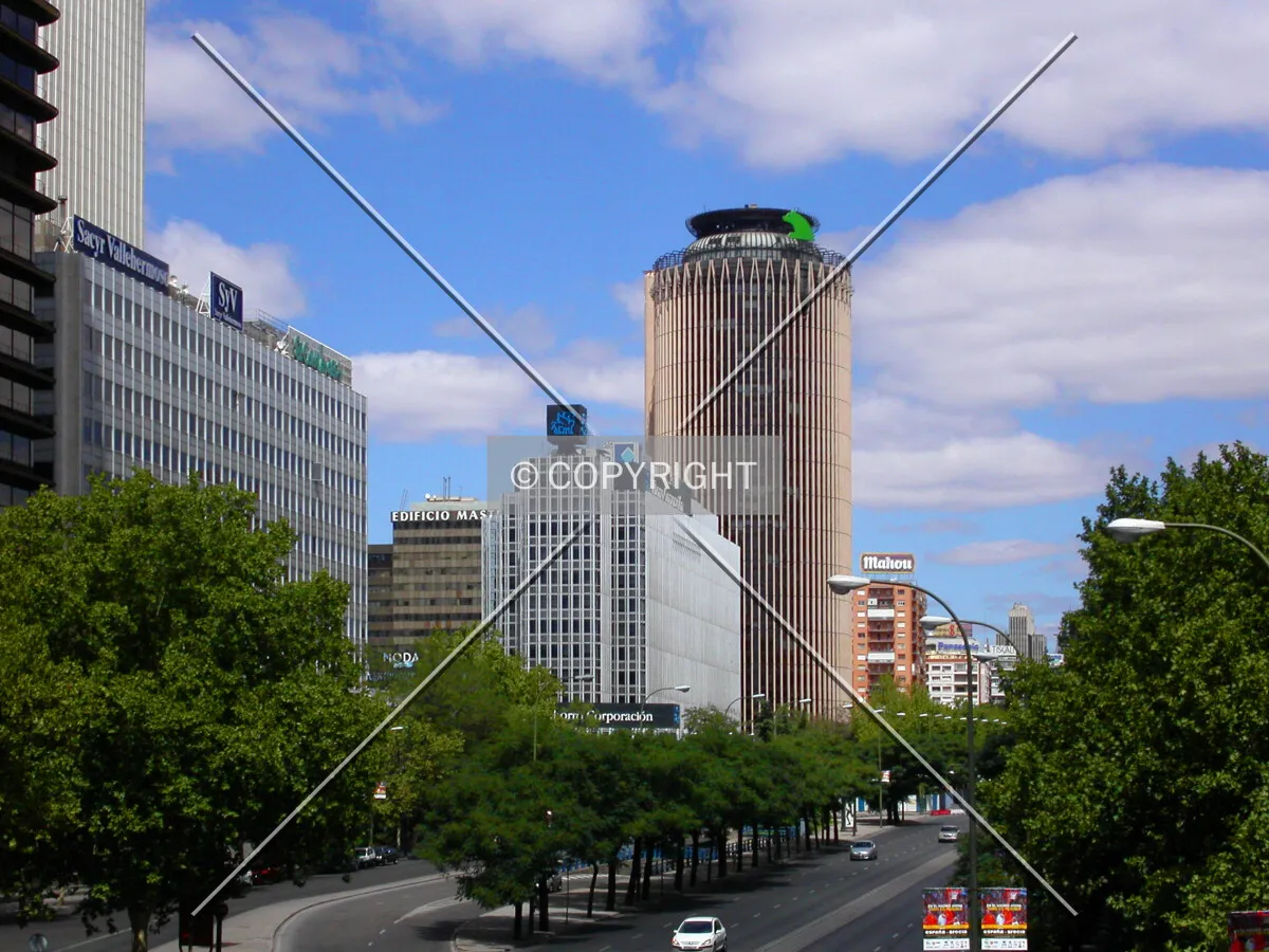 AZCA district as seen from paseo de la Castellana