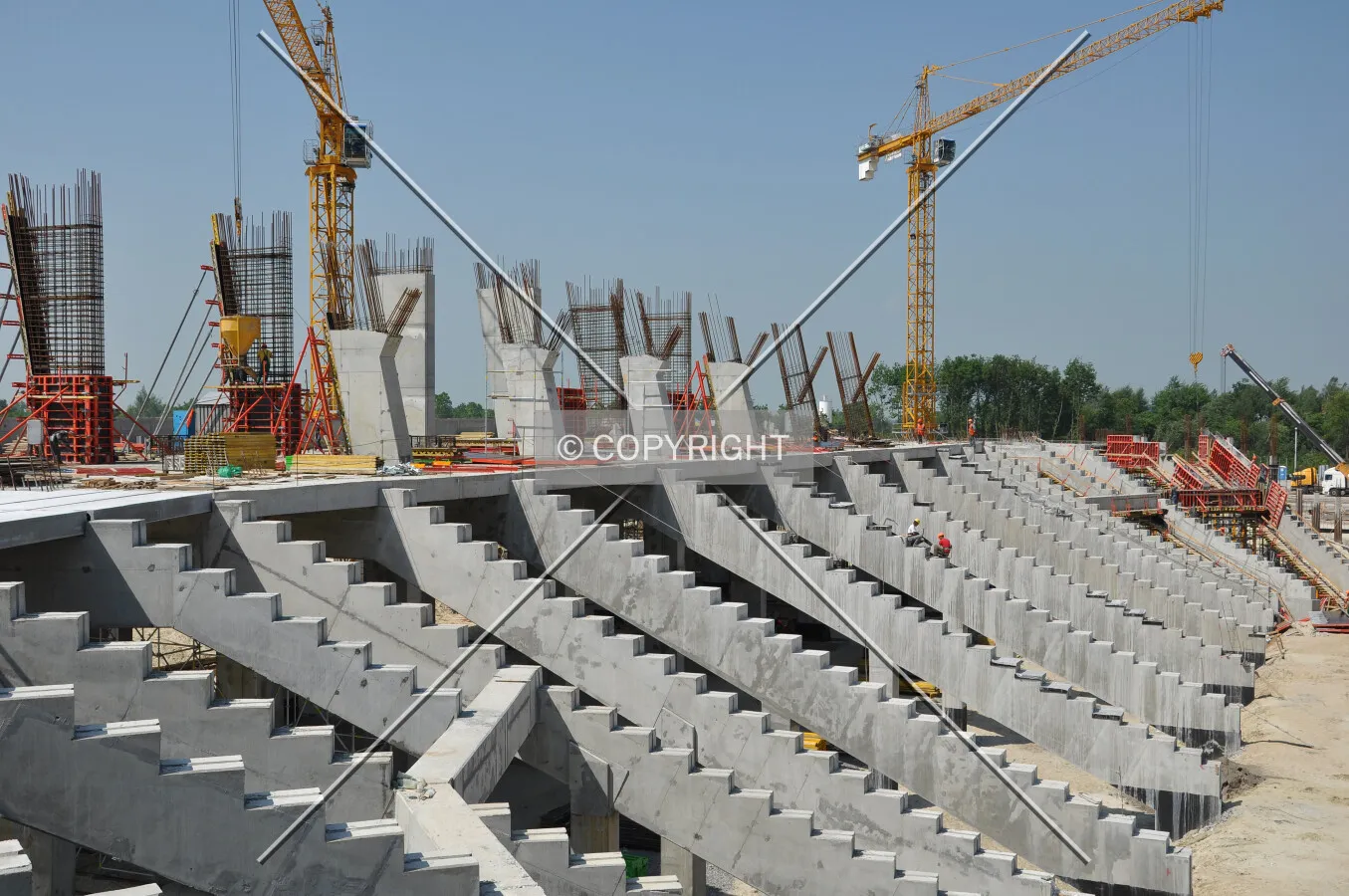 Looking along the south stands