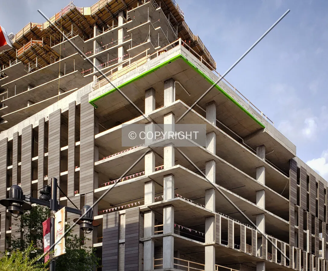 From the southwest during construction; June 16, 2019