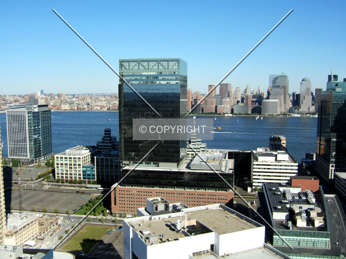View from the west toward the Harborside Financial Center buildings