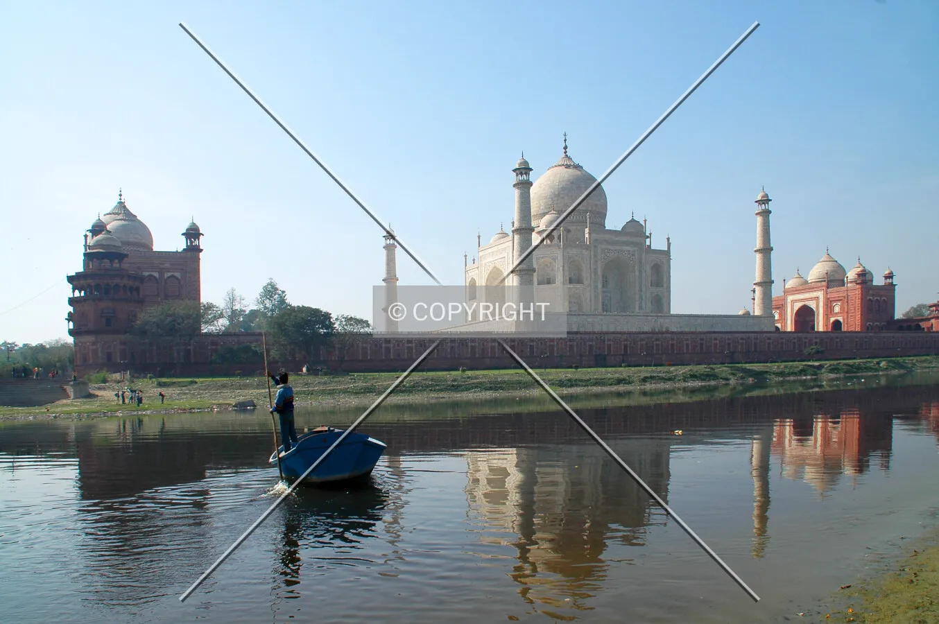 As seen across the Yamuna River