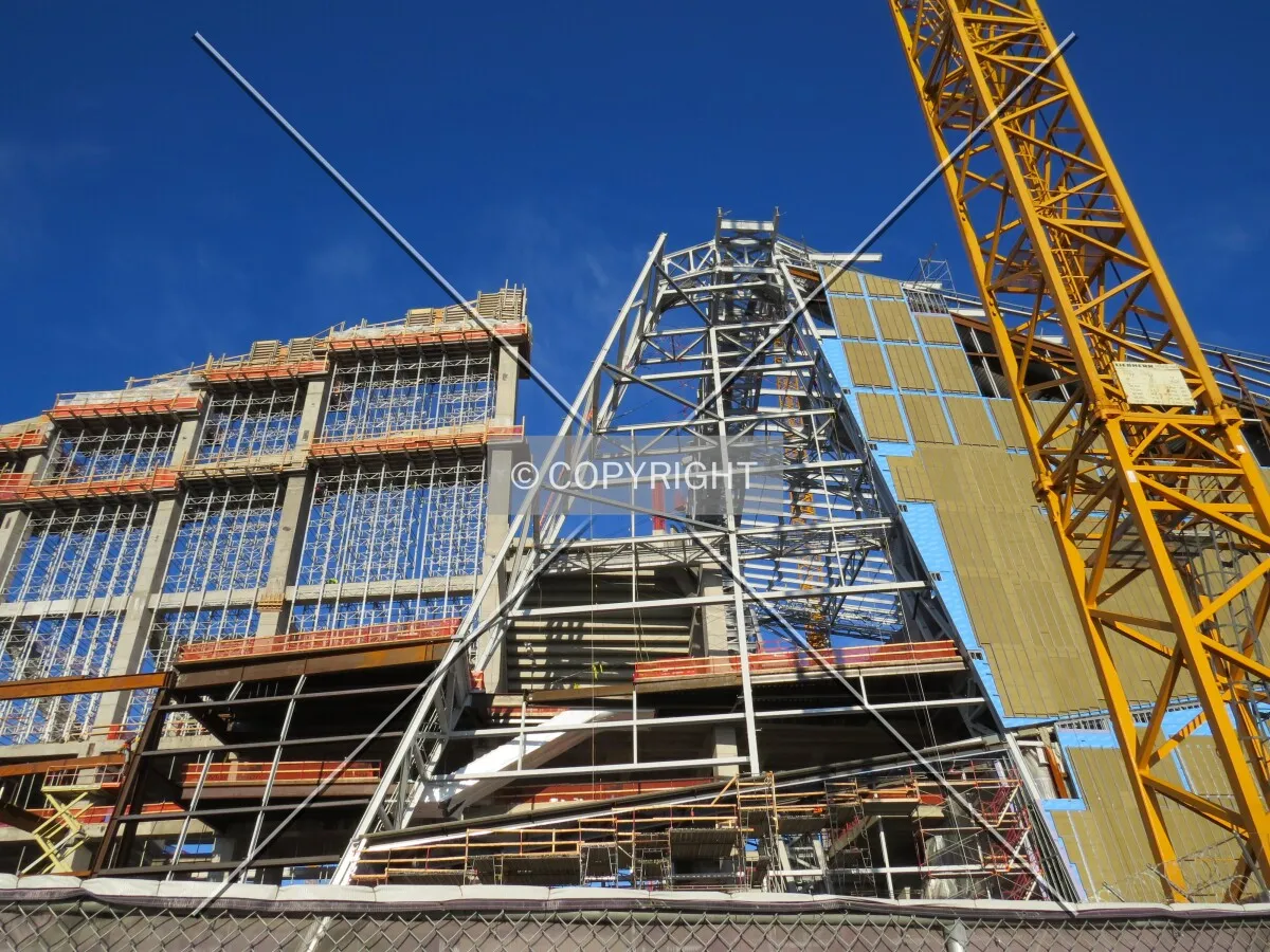 Looking up to the future east peak from 11th Avenue South