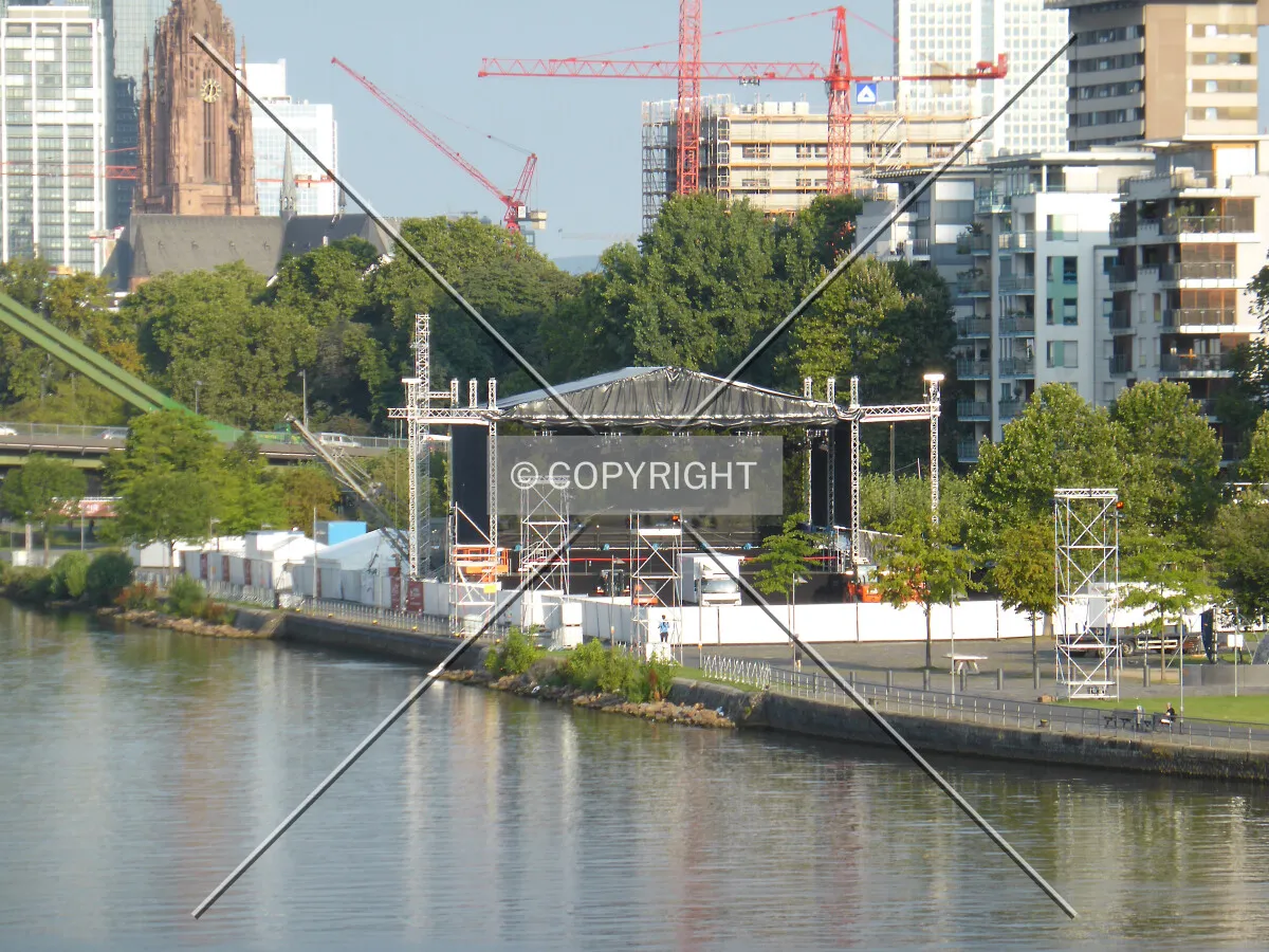 An open-air stage which is temporary