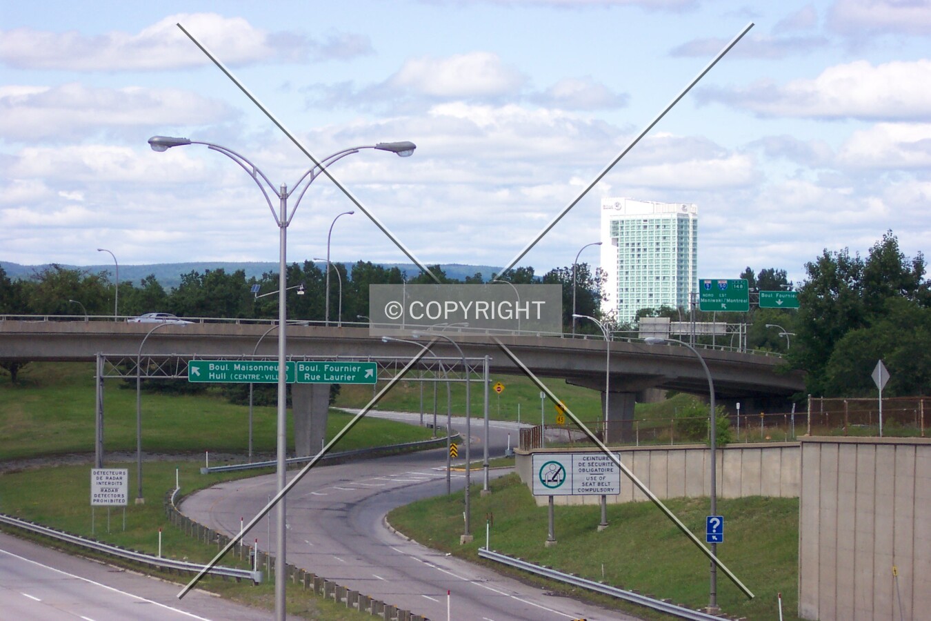 Distant view from Laurier Street, facing north