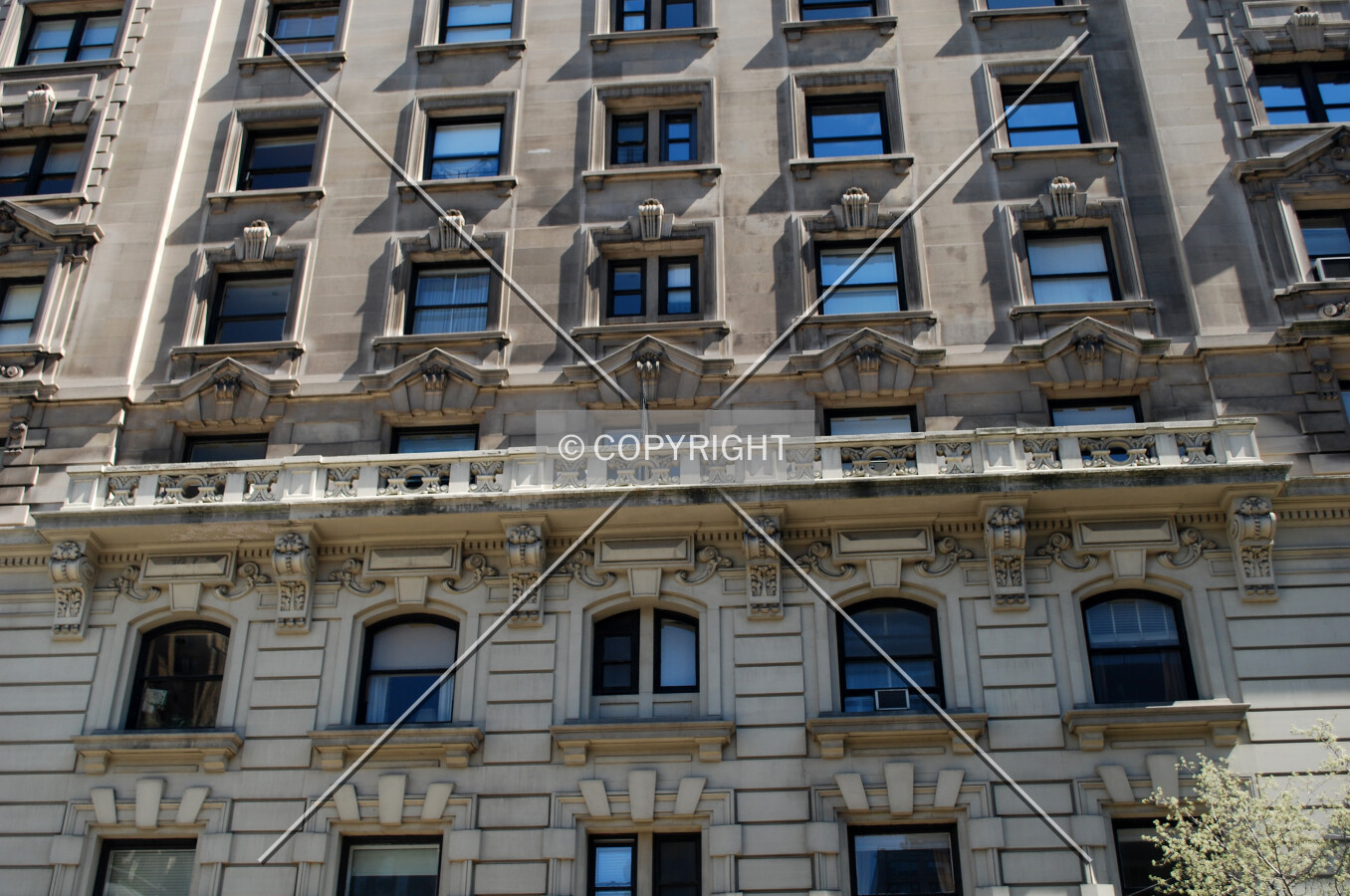View of the facade over Madison