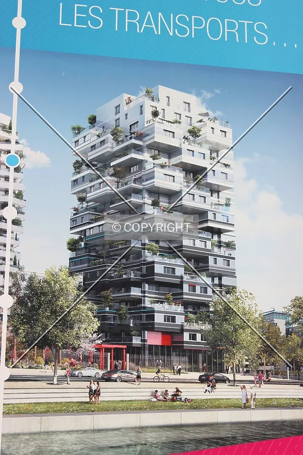 Rendering displayed at the construction site.