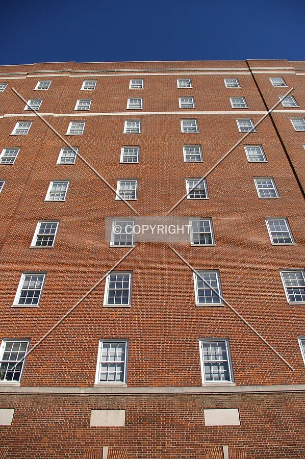 Looking up at the western facade