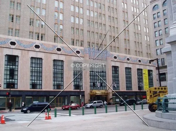 The base on the west side of the building