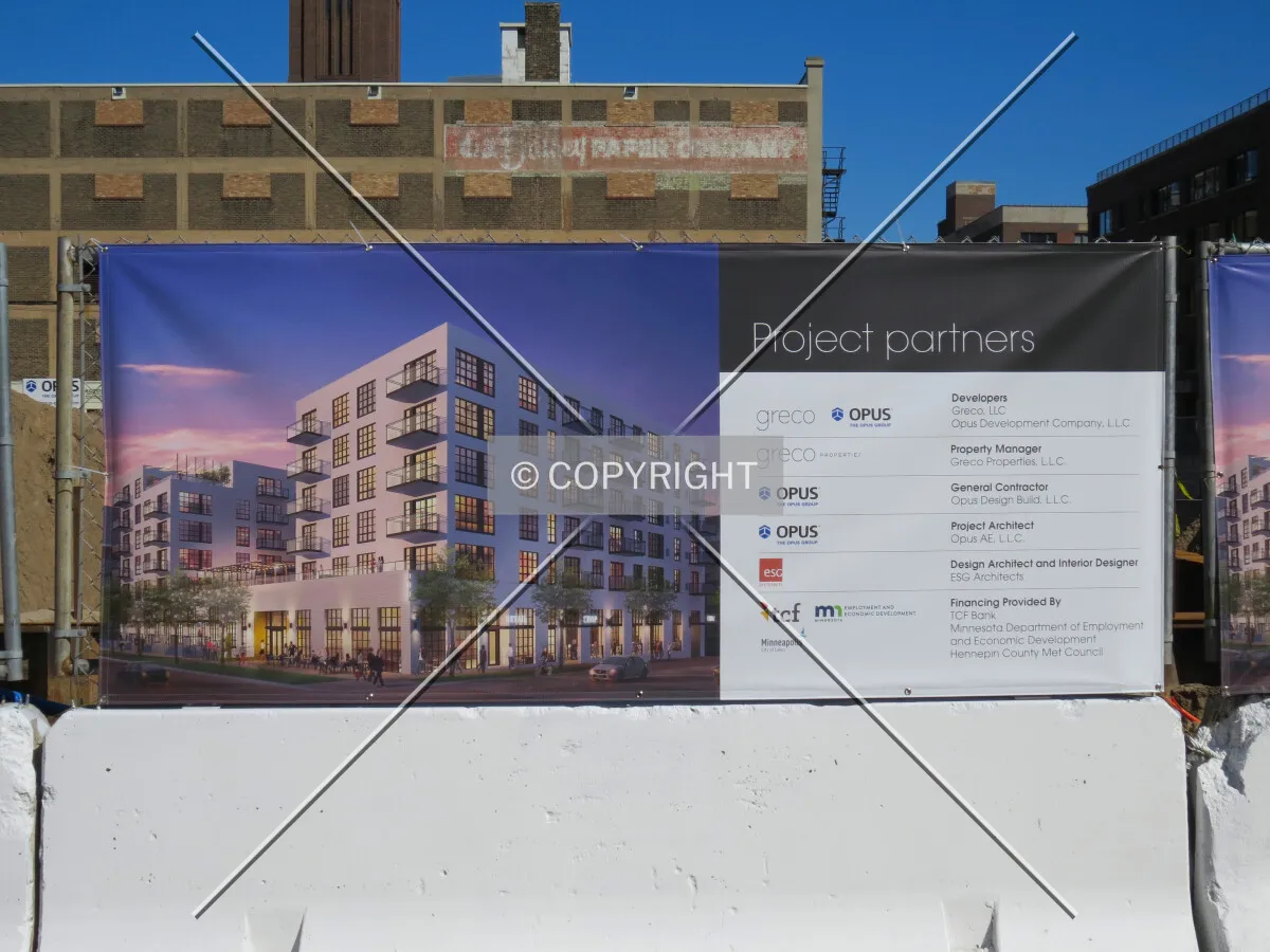 Project banner along 4th Street North