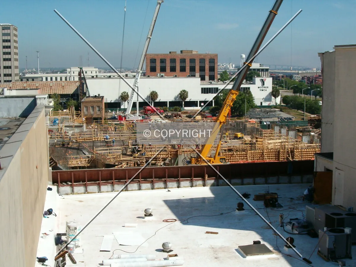 View from a parking garage looking north