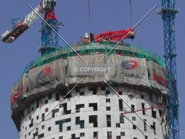 Detailed view of the top of the building