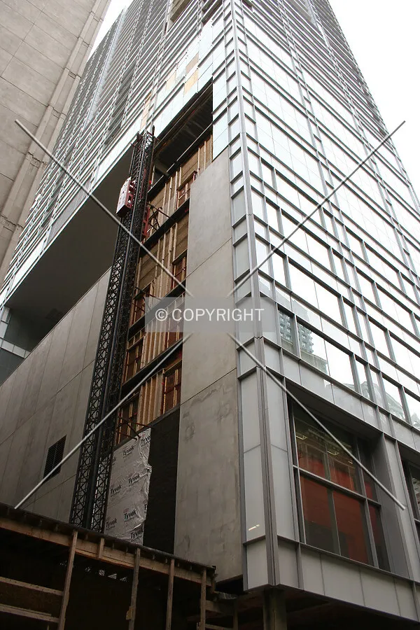 Looking up at the northeast corner
