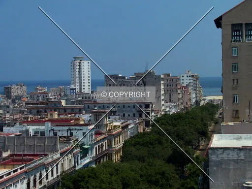View to waterfront from above Parque Central