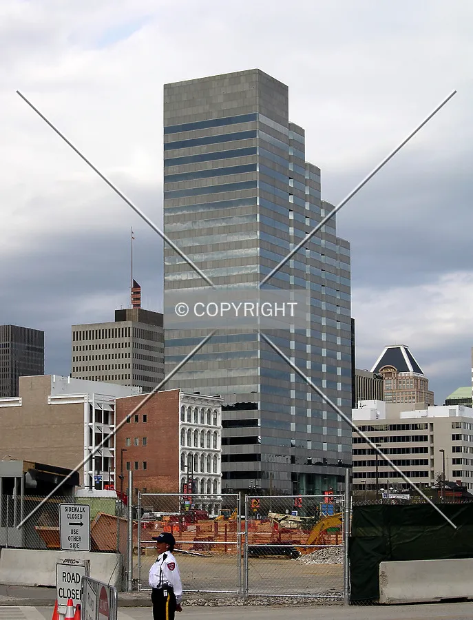 Looking northeast across the site from Camden Street