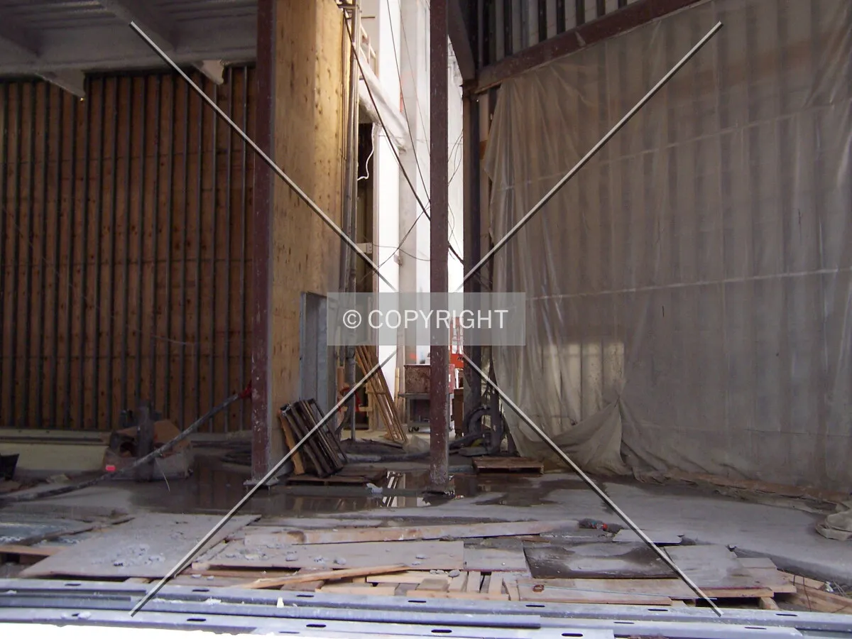 Looking into the ground floor space from Madison Street