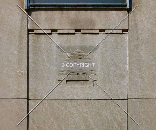 Relief to right of Kellogg Boulevard entrance