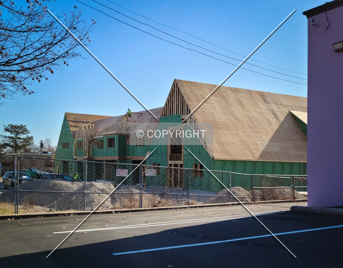 From the northwest during construction; December 3, 2021