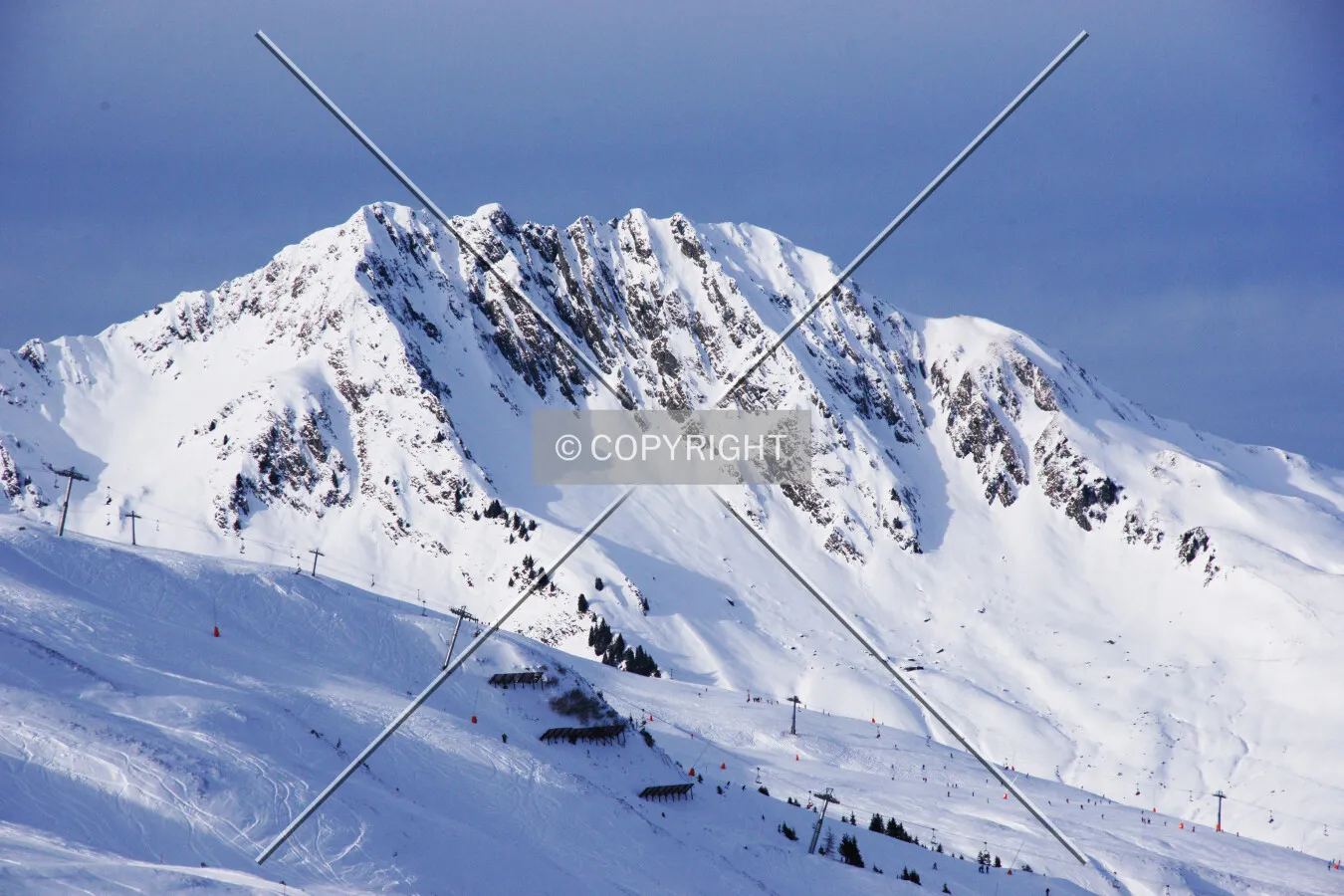 Snow-covered mountains in the austrian Alps