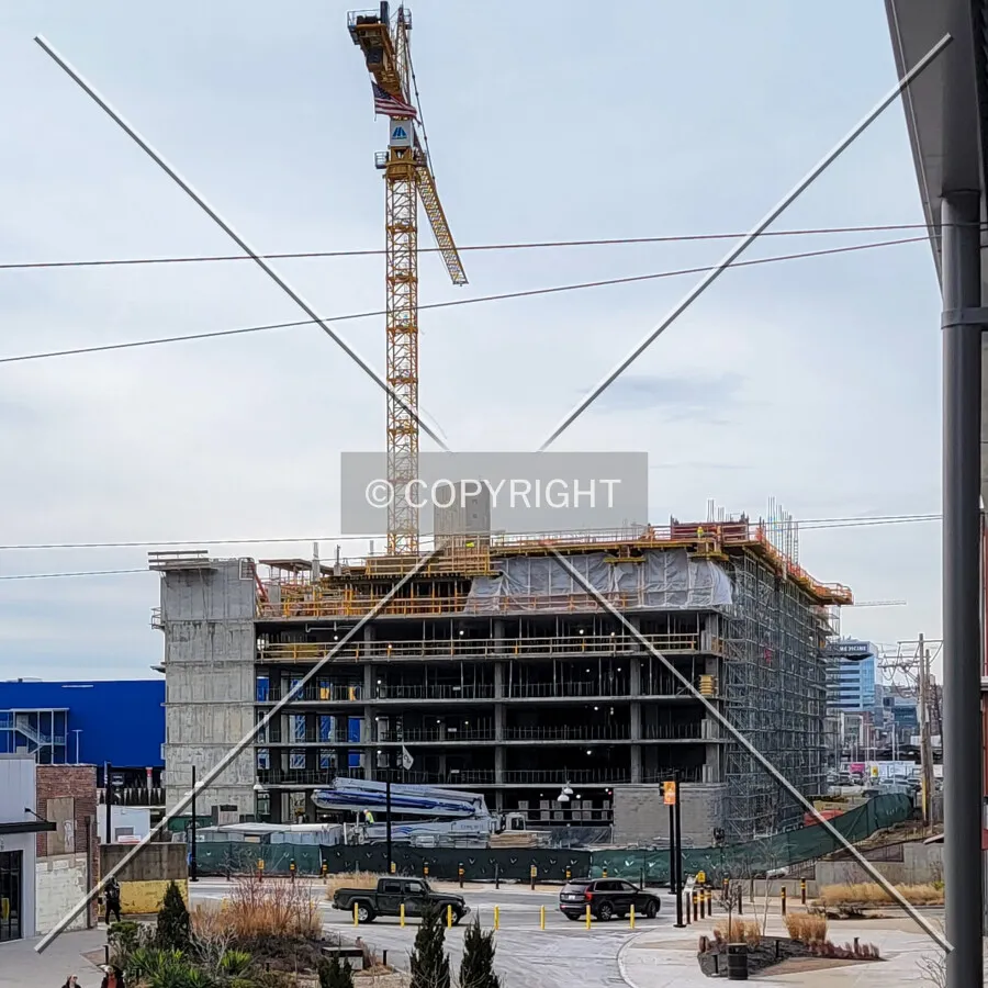 From the northeast during construction; February 4, 2023
