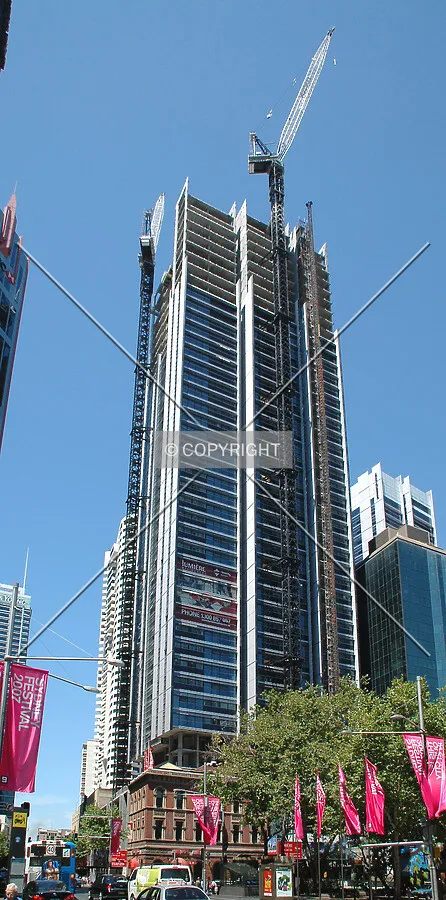 Looking up from George Street