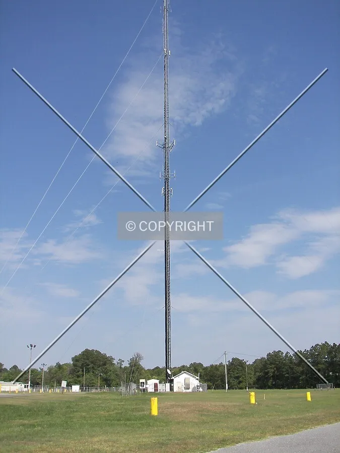 View from the east on Fairgrounds Road of the base of the tower