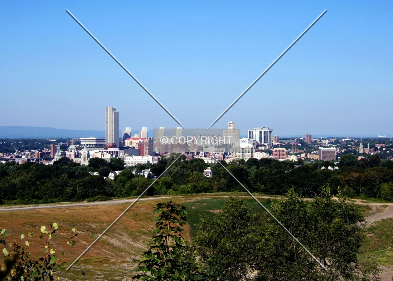 Downtown from the east