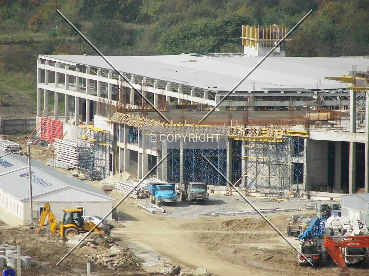 Elevated view from the east