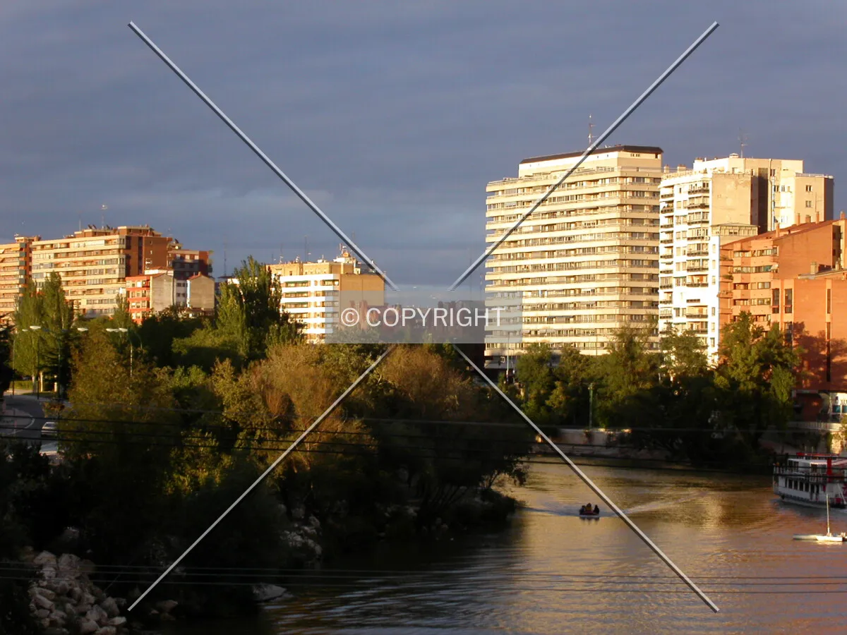 Riverside, with the building in the middle of the picture