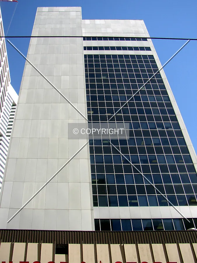 Looking up the western facade from Main Street