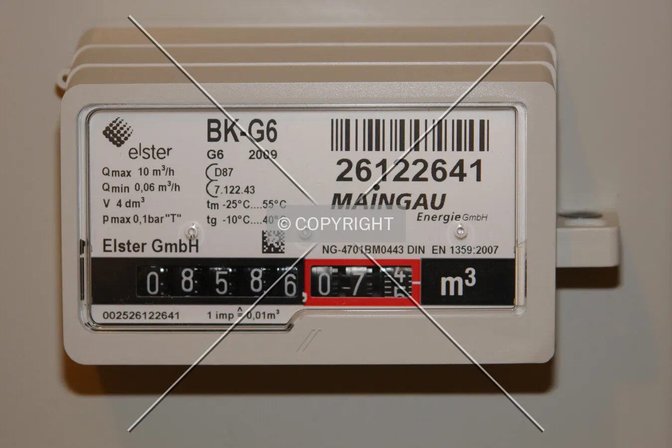 A gas meter in Germany