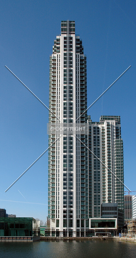Looking up from the east side of Millwall Inner Dock