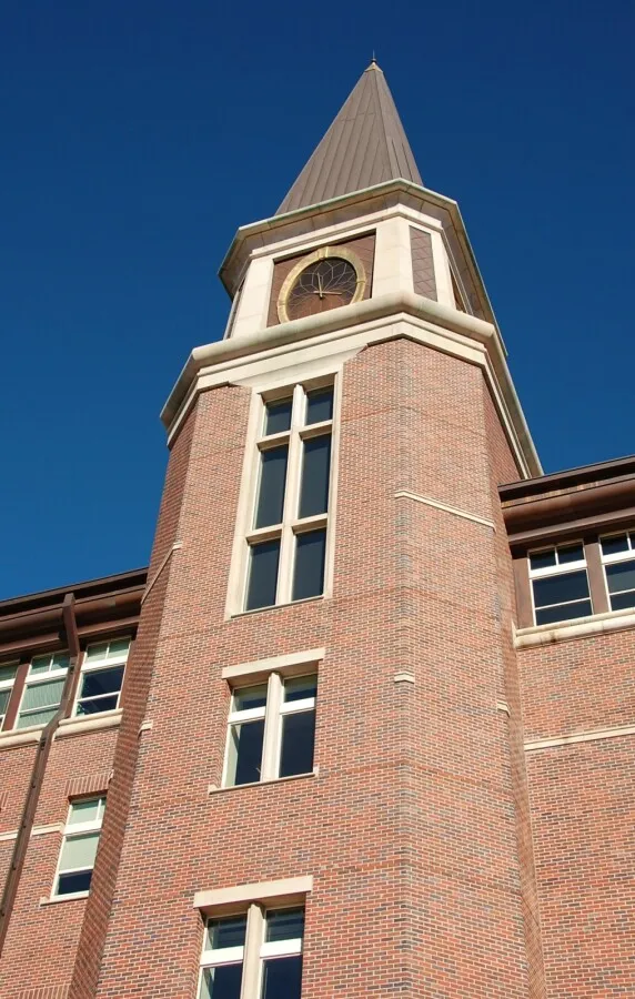 View of the clock tower from the southwest