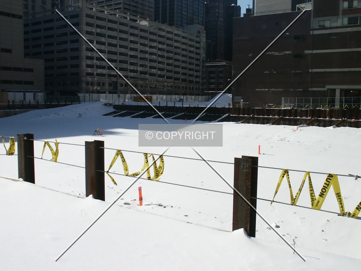 Looking across the site from the northeast