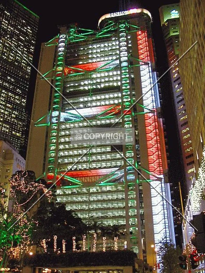 Close-up of the 2003 festive lighting show