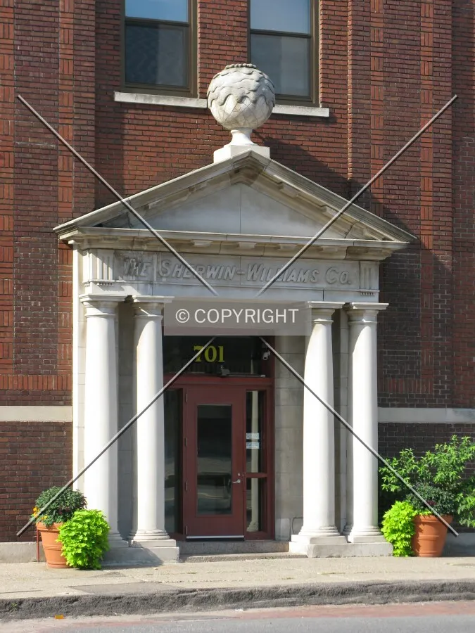 The iconic "cover the earth" logo above the main entrance