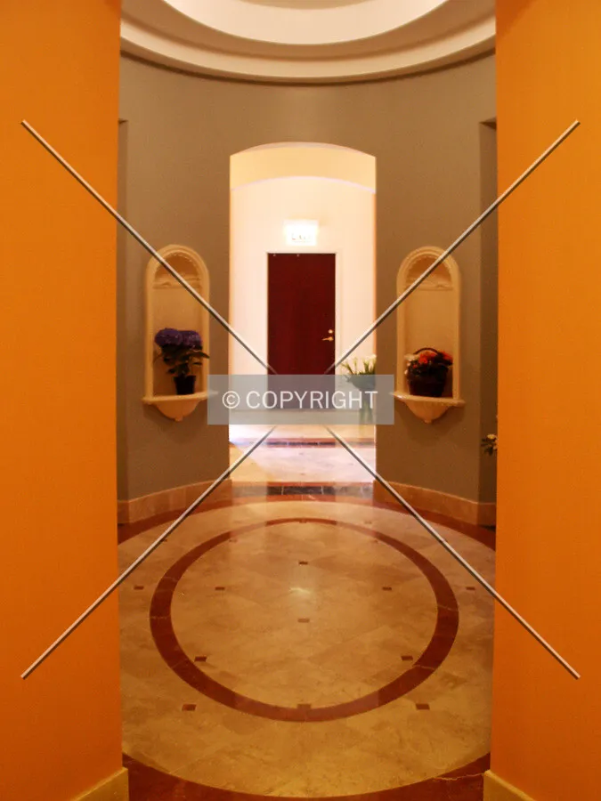 Looking south through the lobby