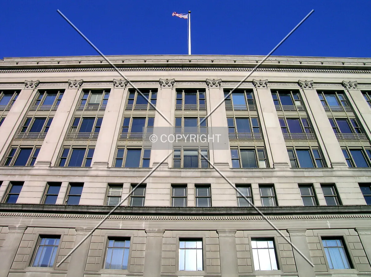 Looking up the southern facade