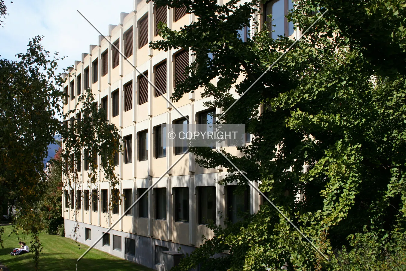 Looking west along the south facade