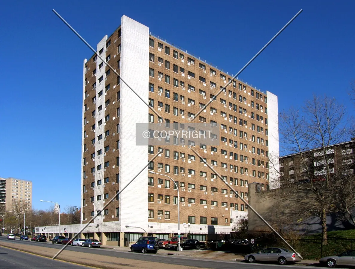 View from the southwest across Riverdale Avenue