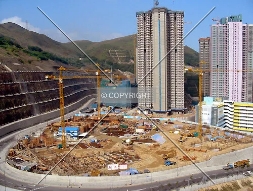 Construction of schools in foreground