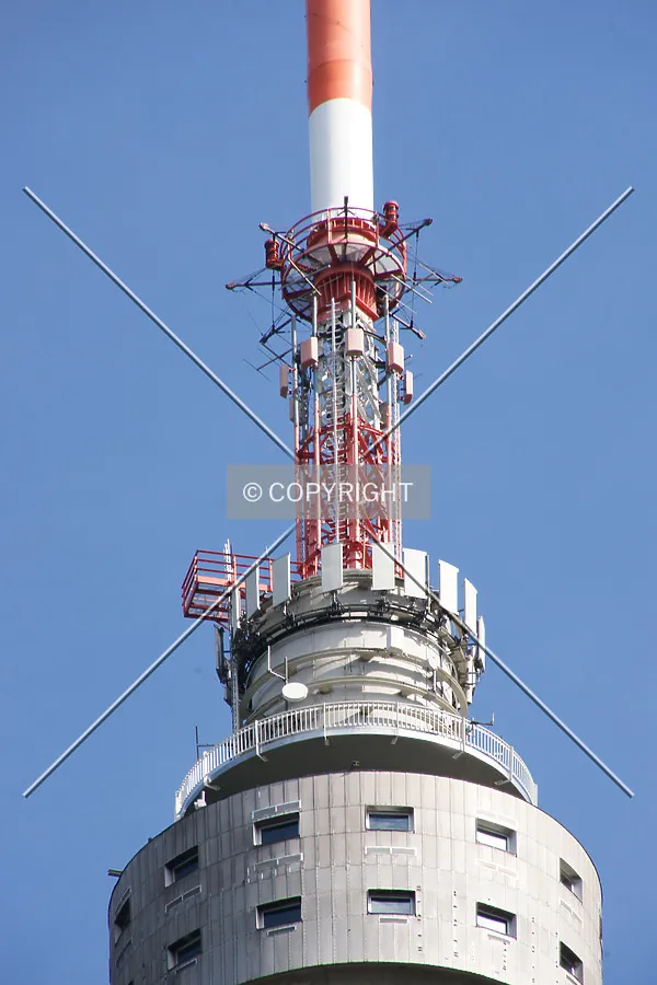 Top of the communication tower including antennae