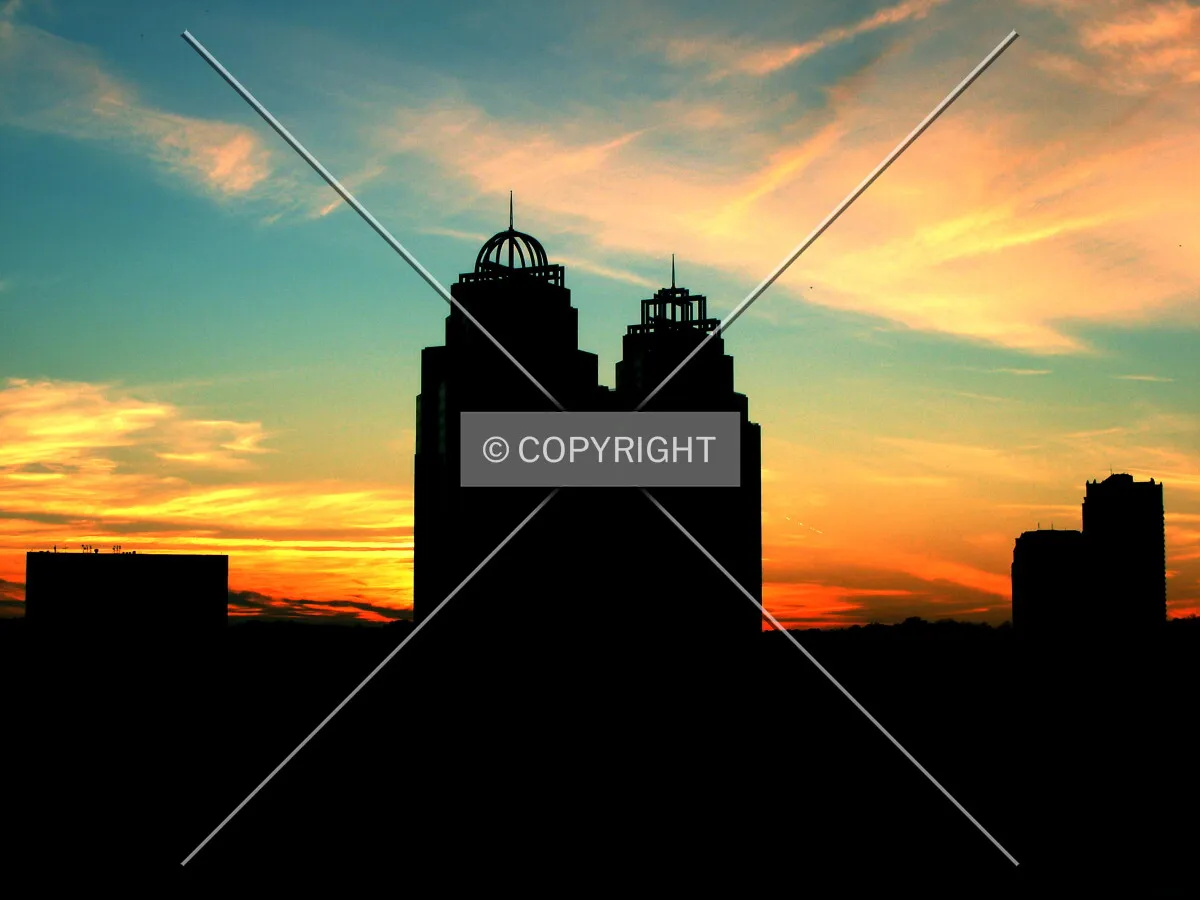 Looking southwest during sunset