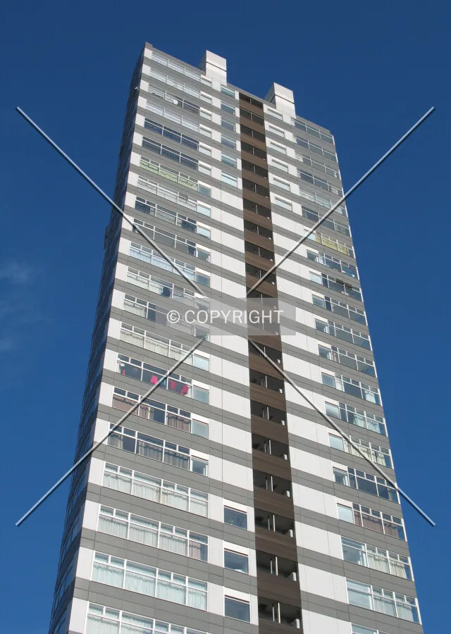 Looking up from the south