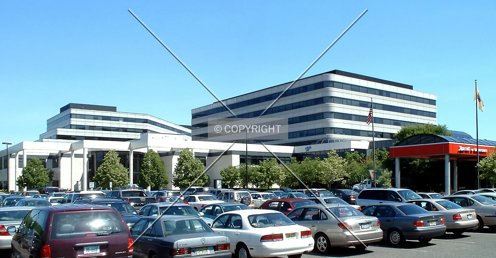 Glenpointe Centre office buildings from the south