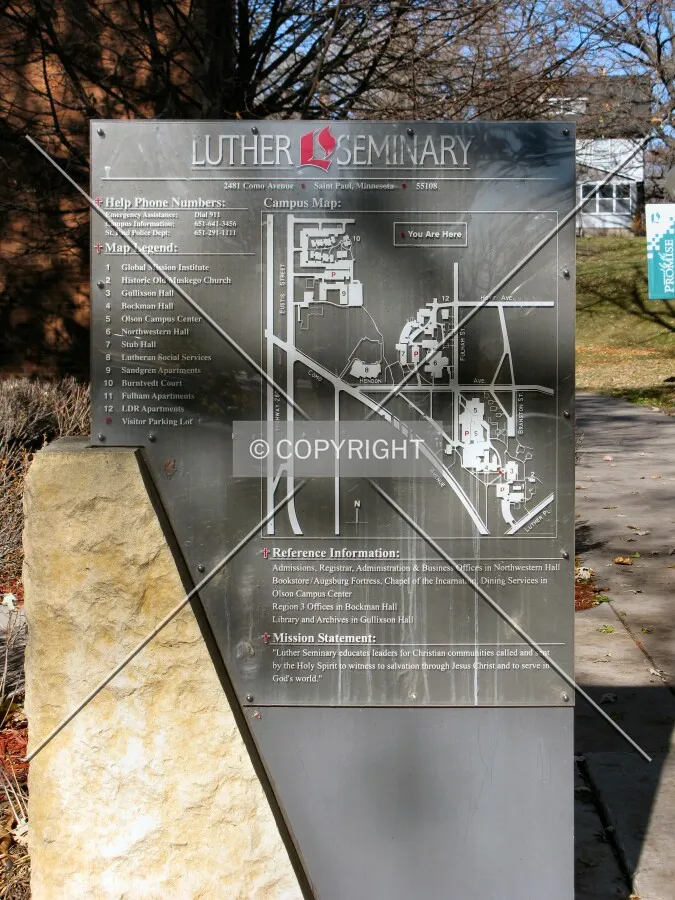 Campus map on signage