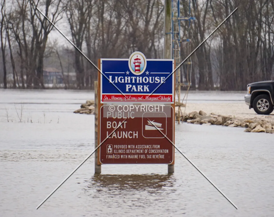 View from the north during the 2020 flood; April 3, 2020