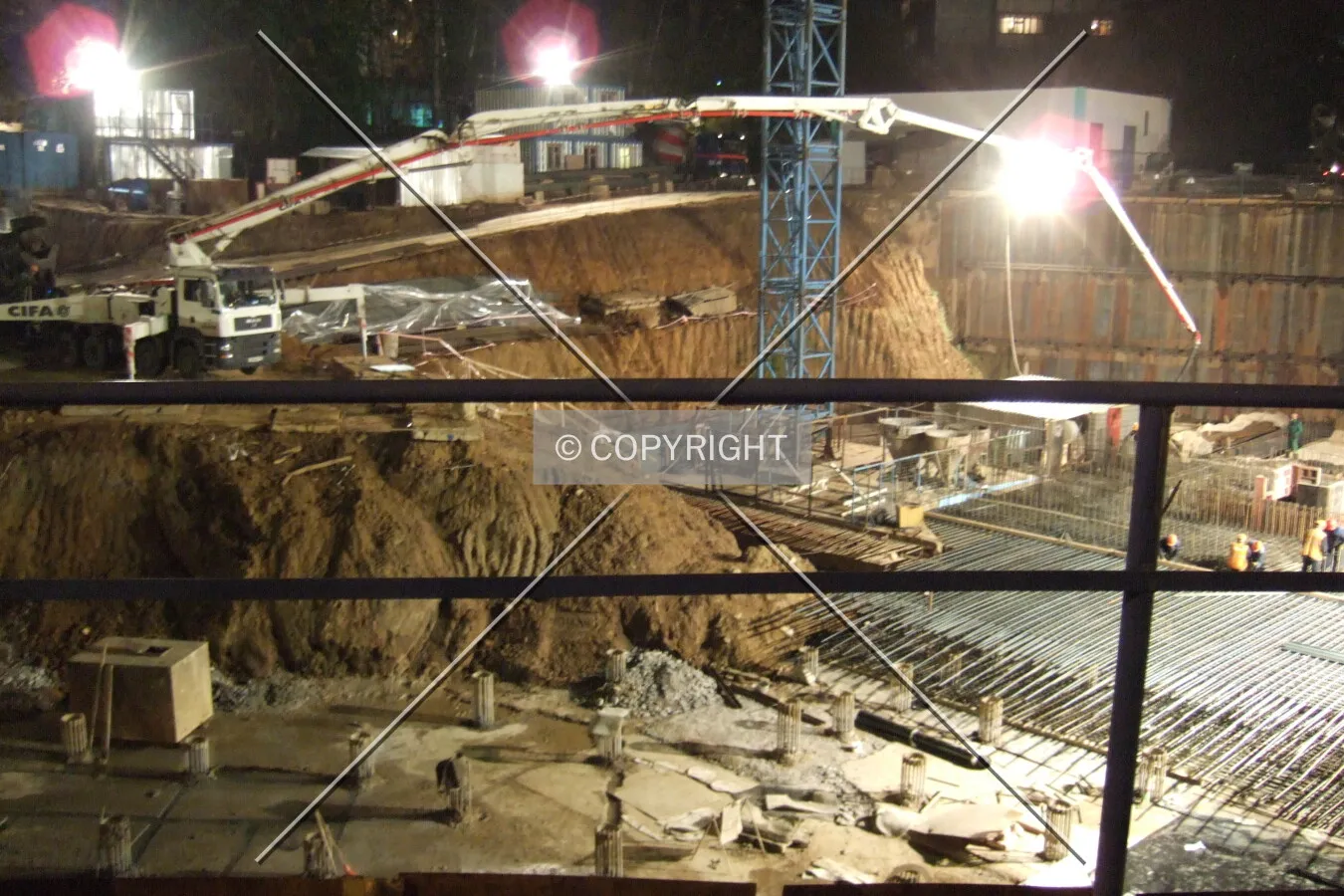 Cement pump on site