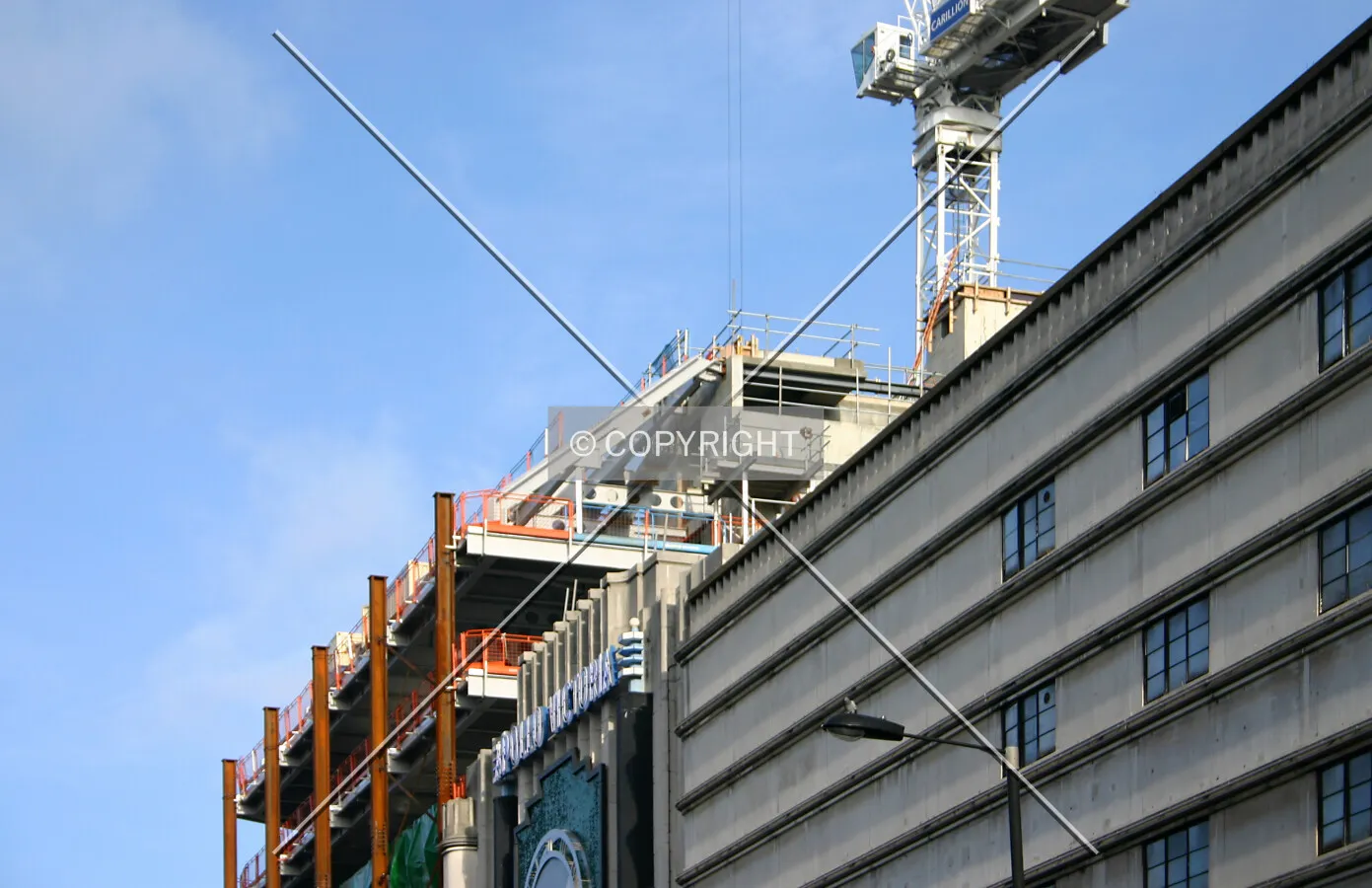 View north looking up at the top from Wilton Road