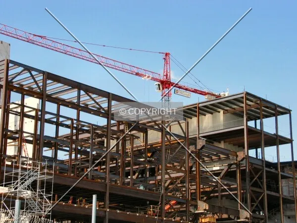 Upper part of steel structure from West River Road